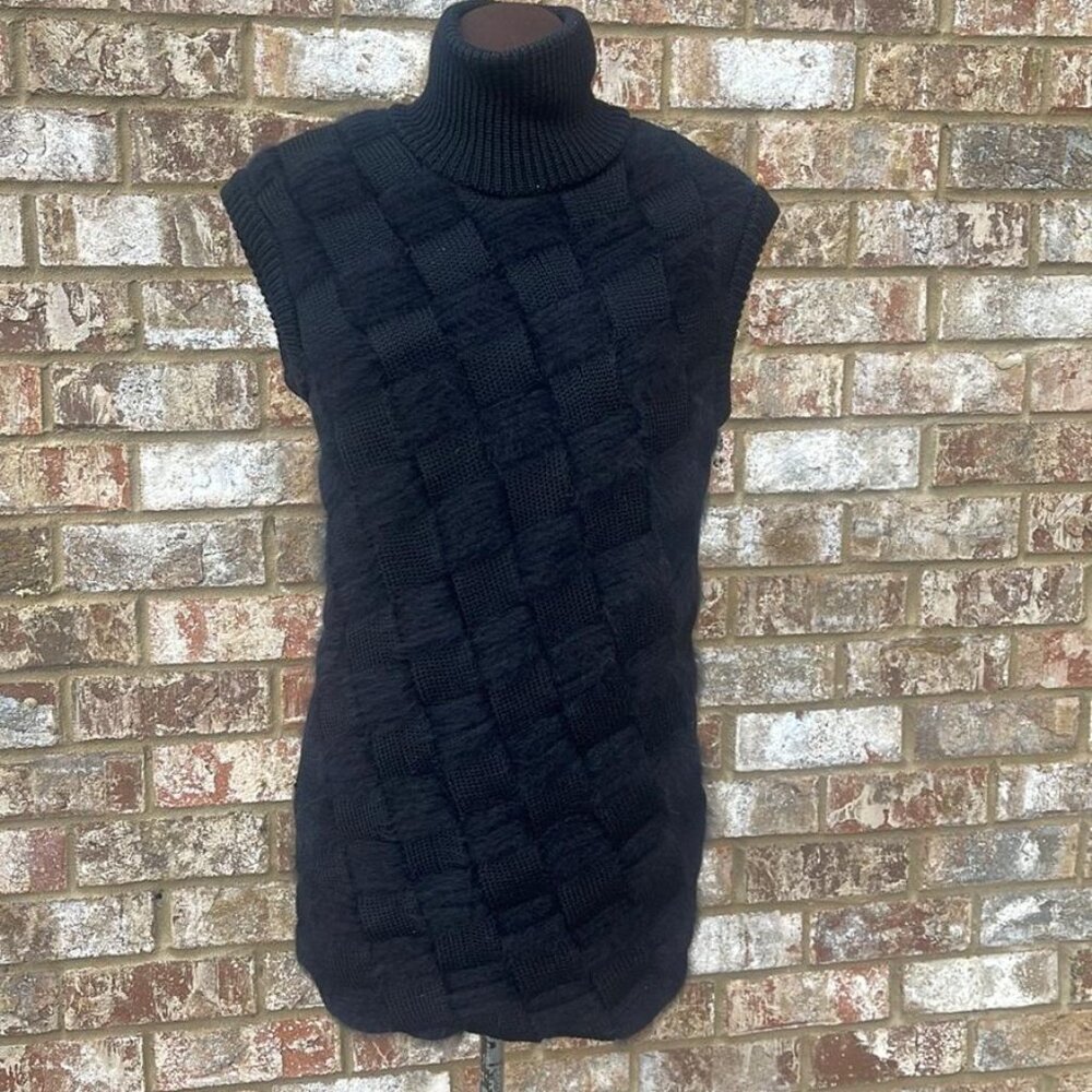 CNC Costume National Black Ribbed Turtleneck Womens Sleeveless Sweater US 2/IT38